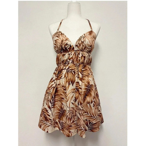 NWT $495 Autumn Adeigbo Karina Jumpsuit - Tropical Palm Resort Romper - Picture 7 of 13